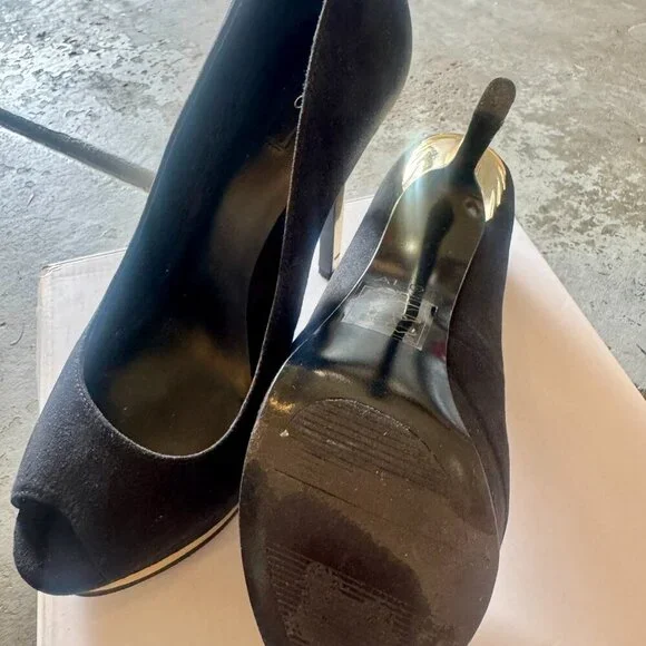 ALDO Galliher Black Peep-Toe Heels | 7.5 | Gently Worn - Picture 3 of 5